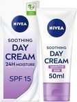 NIVEA Sensitive Day Cream (50 ml), Face Cream and Moisturiser with SPF 15 for Sensitive Skin, Summer Skin Care Essentials, Sensitive Moisturising Cream