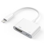 Lightning to HDMI Adapter 【Apple MFi Certified】 iPhone and iPad HDMI Adapter Lightning Digital AV Adapter HDMI Cable Converter 1080P Video & Audio Sync Screen for iPhone, iPad, iPod Support All iOS