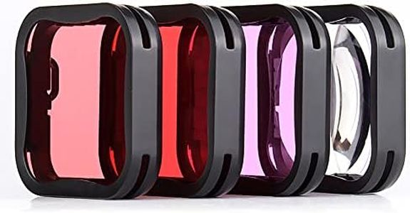 YALLSAME Dive Filter for GoPro 7 6 5 Super Suit Dive Housing Case Filters Set 4-Pack (Color Red, Magenta, Snorkeling Pink, Macro Filter) Underwater Photography Accessories for GoPro HERO 5 6 7 Black