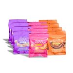 SNACK CONSCIOUS Nut Free Mini Cookie Dough Bites, 12 x 50g, High Protein, Low Sugar, Chocolate Chip, Salted Caramel, Double Chocolate, School Safe, Plant Based, Gluten Free, Vegan, Non-GMO, Made in Canada (12 x 50g, Variety Pack)