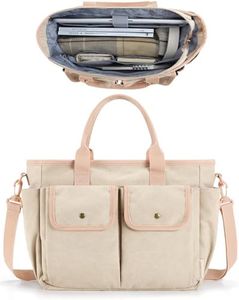 BAGSMART Canvas Messenger Bag, Vintage tote bag with Zipper, Handbags Bag Crossbody for College Travel Work, Beige