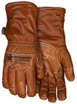 MCR Safety MU36211L Mustang Utility Driver Glove, Premium Grain Goat Double Palm, Insulated Fleece Lined, Waterproof Bladder, Wing Thumb, Sewn with Kevlar, Hand Protection, 1 Pair, Size Large