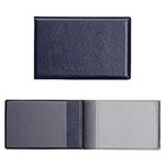 kwmobile Synthetic Leather ID Card Holder - Folding Wallet for Credit, Personal Identification and Driver's License - Dark Blue