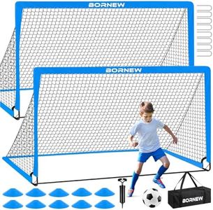 Kids Soccer Goal for Backyard Set - 2 Set of 6X4 / 4X3 ft Toddler Soccer Nets Training Equipment, Soccer Ball, Pop Up Portable Soccer Set for Kids and Youth Games and Training Goals Ages 3-16 Gift