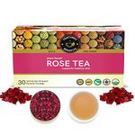 TEACURRY Rose Petal Tea - 30 Rose Tea Bags | Helps Lose Weight, Boosts Digestion, Relieves Anxiety, Increases Skin Glow | Rose Tea Petals | Petals Tea Bag Detox