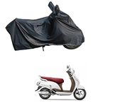 RiderShine Waterproof Scooty/Scooter/Bike Cover Double Mirror Pocket with Over Lock Protection for Access 125 (Black)