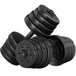 Yaheetech Adjustable Dumbbells Weight Set 66LB, Dumbbell Weights Exercise & Fitness Equipment w/ 4 Spinlock Collars & 2 Connector Options for Women & Men Gym Home Strength Bodybuilding Training