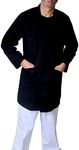 IBEX Unisex-Adult Poly Cotton Lab Coat for Technician Food Laboratory Warehouse Workwear Doctors Students Lab Work, Black, S