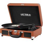 Victrola Vintage 3-Speed Bluetooth Suitcase Turntable with Speakers, Cognac