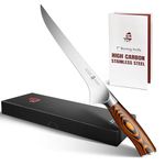 TUO Boning Knife - Razor Sharp Fillet Knife - High Carbon German Stainless Steel Kitchen Cutlery - Pakkawood Handle - Luxurious Gift Box Included - 7 inch - Fiery Phoenix Series