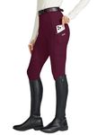 WILLIT Women's Horse Riding Pants Knee-Patch Equestrian Breeches Horseback Schooling Tights Zipper Pockets Burgundy M