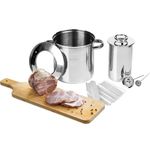 Browin 313016 Komplettes Set von 1,5 kg Schinkenkocher aus Edelstahl Wassermantel, mit einem Topf Thermometern Ham Cooker, 18/8 Stainless Steel