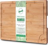 Premium Organic Bamboo Chopping Board. Professional Grade Extra Large Size Cutting Board 44.5 X 30 X 2 cm. Heavy Duty Large Wooden Chopping Board with Drip Groove.