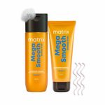 Matrix Mega Smooth Sulfate-free Shampoo (200ml) and Conditioner (100ml) Combo with Squalene and Bonding Blend for Gentle care and Bond Repair | Smoothens Hair | Safe For Chemically Treated Hair