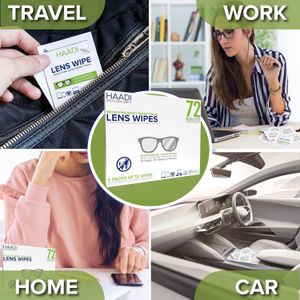 Glasses Cleaner Wipes 72-Pack – Streak-Free Lens Cleaning Cloths