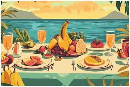 Tropical Fruit Still Life Canvas | Matte Stretched Wall Art