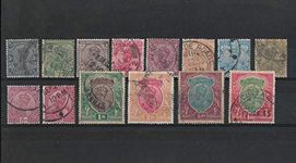 British India Pre Independence 1926 King George V KGV Multiple Star Watermark Complete Set to 10Rs Used Stamps (Postmarks May Vary)