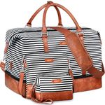 Weekender Bag for Women, 21" Womens Overnight Bag Travel Duffel Bag Set with Shoe Compartment Carry On Bag Fit 21.5" Laptop, Perfect for Travel Business