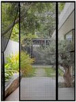 Tuare Fly Screens for Doors, 158 x 206 cm Double Door Screen Curtain for Sliding Door with Powerful Magnets and Full Frame Magic Tape, Easy to Install Door Fly Screen Curtain, Keep Fly Bug Out