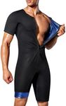 Junlan Sauna Suit for Men Full Body Waist Trainer Sauna Shirt for Working Out(Blue,3X-Large)