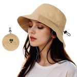 Acado Waterproof Bucket Hat Women - UV Protection Fishing Hats Ladies Adjustable Foldable Rain Hat Sun Summer Outdoor Hiking Cap Khaki