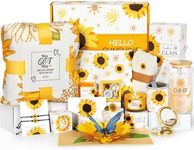 Unique Birthday Gifts for Women Luxury Get Well Soon Gift Baskets for Women, Care Package for Women, Thinking of You Gifts Box for Her Mom Sister Best Friends (Yellow)