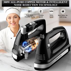 BAIGELONG 300W Hand Mixer – Black Electric Kitchen Mixer
