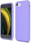 ZUSLAB Nano Silicone Case Compatible with Apple iPhone SE 2022 / SE 2020 Shockproof Gel Rubber Bumper Protective Cover - Purple