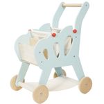 Le Toy Van - Honeybake Wooden Shopping Trolley With Detachable Bag | Supermarket Pretend Play Food Shop