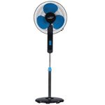 V-Guard Esfera STS Plus Neo 2-in-1 Pedestal & Table Fan 400mm | 1350 RPM High-Speed Motor | ~70 m³/min Air Delivery | 3 Speed | Smooth Oscillation & Tilt Control | Thermal Protection | Blue Black