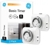 GE 24-Hour Indoor Plug-In Outlet Timer, 1 Polarized Outlet, Timers for Electrical Outlets Indoor, Light Timers Indoor, 30 Minute Intervals, Daily ON/OFF Cycle, Christmas Tree Timer, 2 Pack, 56177