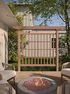 Vita Colonial Vinyl Privacy Screen, 80 inch W x 90 inch H, Trellis, Garden Décor Lattice, PVC, Brown, Embossed Woodgrain, VA84051