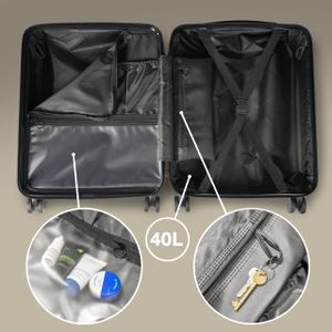 Cabin Max Anode 55x40x20 Cabin Suitcase – Lightweight 8-Wheel Carry-On with Lock, Wet Pocket, 40L
