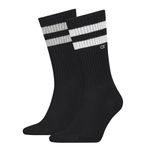 Calvin Klein - Mens Crew Socks - Trainer Socks Men - Gym Socks - Mens Socks - Mens Trainer Socks - 2 Pack - Black