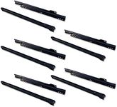 Emuca - Drawer runners 350mm (13,7 inch) with partial extension in black colour, set of 5 sliders for drawer