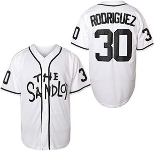 The Sandlot Benny Jersey 30 'The Jet' Rodriguez 5 Michael 'Squints' Palledorous Alan Yeah-Yeah McClennan 3D Print Movie Baseball Jersey(Medium, 30 Rodriguez White)