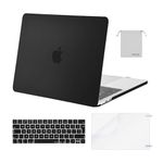 MOSISO Compatible with MacBook Pro 15 inch Case 2019 2018 2017 2016 Release A1990 A1707 Touch Bar, Plastic Hard Shell Case & Keyboard Cover & Screen Protector & Storage Bag, Black