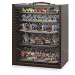 Cathyeen Miniature Display Case Display Cases for Collectibles Miniatures Storage Case Display Shelves Shelf for Collectibles for Mini Action Figures Valuable Collectibles or Crystal Stone (Black)