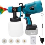 ConBlom Paint Sprayer for Makita 18V Battery, Cordless Paint Sprayer with 4 Nozzles, 3 Patterns, HVLP Spray Paint Gun for Home Interior and Exterior, House Painting, Walls, DIY (No Battery)