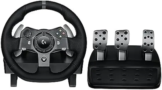 Logitech G920 Driving Force Racing Wheel and Floor Pedals, Real Force Feedback, Stainless Steel Paddle Shifters, Leather Steering Wheel Cover for Xbox Series X|S, Xbox One, PC, Mac - Black