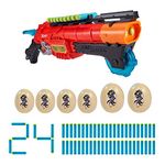 XSHOT Dino Attack Claw Hunter Foam Dart Blaster (2 Medium Eggs, 4 Small Eggs, 24 Darts), Red Toy Blaster