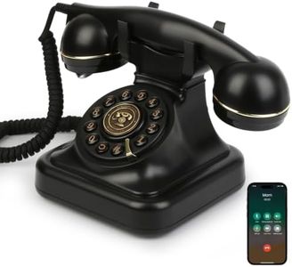Sangyn Bluetooth Retro Phone with Speakerphone, Bluetooth Landline Telephone, Bluetooth Home Phone with USB Rechargeable Power, Hands-Free Calling & Music Playback, Black