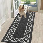 SHACOS Runner Rug for Entryway Non Slip 50 x 150 cm Hallway Runner Rug Washable Hallway Hall Runner Narrow Rug Entrance Hall Rug Carpet Runner Rug for Hallway Kitchen Entryway - Black