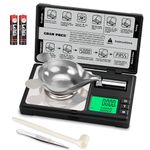 GRAM PRES High Precision Milligram Scale,50g/0.001g Digital Mini Pocket Gram Scale,Mg Scale for Weighing Powders,Jewelry, Medicine, Gem, Reloading, with Cal Weight, Tweezer ，Tray and Scoop