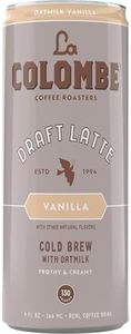 La Colombe Vanilla Draft Latte with Oatmilk - 9 Fl. Oz. 4 Pack - 100% Arabica Brazilian Cold Brew Coffee with Nitrous-Infused Oatmilk, Dairy-Free Vegan Latte, 120mg Natural Caffeine