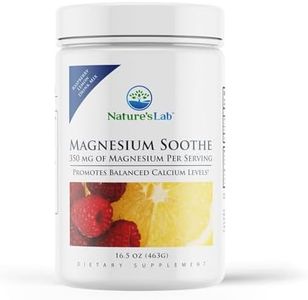 Nature's Lab Magnesium Soothe Powder 350mg - Promotes Balanced Calcium Levels, Muscle & Nerve Function, Energy Production, and Overall Cardiovascular Health - 16.9 oz (100 Servings)