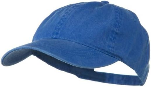Washed Solid Pigment Dyed Cotton Twill Brass Buckle Cap - Royal OSFM