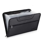 ENGPOW Expanding File Folder with Portable-Handle Document Organizer Briefcase Business Filing Bag A4 and Letter Size 13 Pockets Labels Zipper Closure Fireproof Non-Itchy Silicone Coated