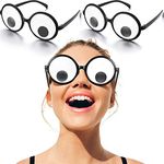 Skylety 3 Pieces Googly Eyes Glasses Funny Shaking Costume Eyes Glass Novelty Shades Funny Eyewear Funny Googly Accessories for Party Favor Men Kids