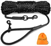 Joytale Long Training Lead for Dogs, 15/10/5M Strong Reflective Dog Training Leads with Soft Handle, Nylon Rope Long Line Dog Leads for Small and Puppy Dogs with 2 Hook Tie out, 10M, Black